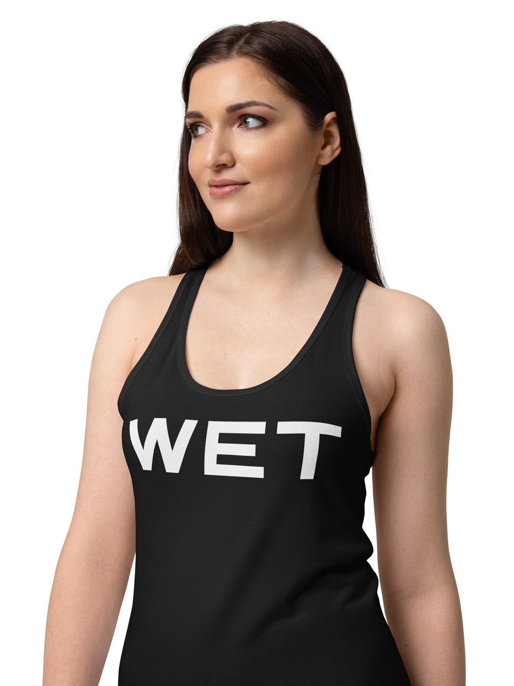 Women's Black Racerback Tank Top - Bold Logo